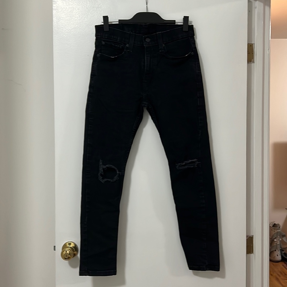 Levi’s, Black Skinny Rip Jeans, 31